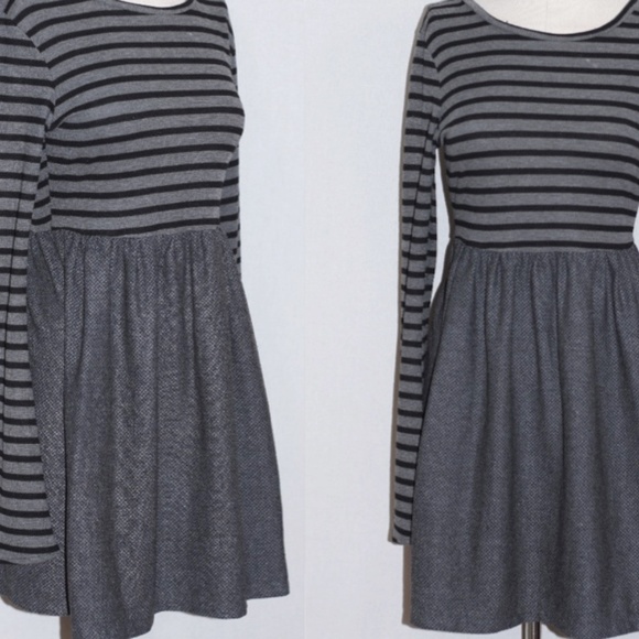 Savannah Rae  Grey & Black Stripe Dress - Picture 1 of 13